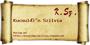 Kucsulán Szilvia névjegykártya